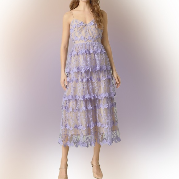 New ✨Endless Rose  CROCHET LAYERED MIDI DRESS - Picture 3 of 6